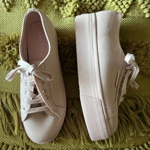 SUPERGA Blush pink platform tennis gym shoes size 7.5 (EU 38)